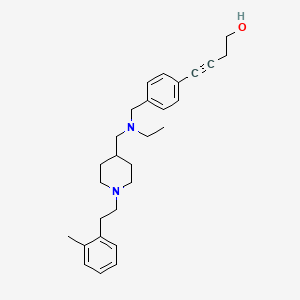 molecular formula C28H38N2O B5219734 4-(4-{[ethyl({1-[2-(2-methylphenyl)ethyl]-4-piperidinyl}methyl)amino]methyl}phenyl)-3-butyn-1-ol 