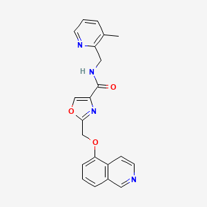 molecular formula C21H18N4O3 B5219747 2-[(5-isoquinolinyloxy)methyl]-N-[(3-methyl-2-pyridinyl)methyl]-1,3-oxazole-4-carboxamide 
