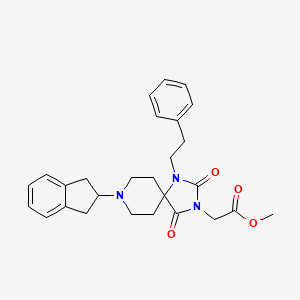 molecular formula C27H31N3O4 B5219749 methyl [8-(2,3-dihydro-1H-inden-2-yl)-2,4-dioxo-1-(2-phenylethyl)-1,3,8-triazaspiro[4.5]dec-3-yl]acetate 