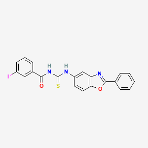 molecular formula C21H14IN3O2S B5219768 3-iodo-N-{[(2-phenyl-1,3-benzoxazol-5-yl)amino]carbonothioyl}benzamide 
