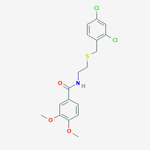 molecular formula C18H19Cl2NO3S B5219786 N-{2-[(2,4-dichlorobenzyl)thio]ethyl}-3,4-dimethoxybenzamide 