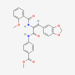 molecular formula C26H22N2O7 B5219793 methyl 4-({3-(1,3-benzodioxol-5-yl)-2-[(2-methoxybenzoyl)amino]acryloyl}amino)benzoate 