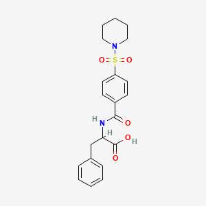 molecular formula C21H24N2O5S B5219820 N-[4-(1-piperidinylsulfonyl)benzoyl]phenylalanine 