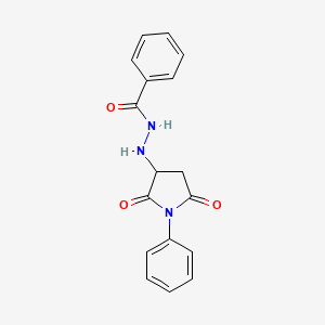 molecular formula C17H15N3O3 B5219860 N'-(2,5-dioxo-1-phenyl-3-pyrrolidinyl)benzohydrazide 
