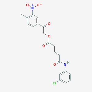 molecular formula C20H19ClN2O6 B5219884 2-(4-methyl-3-nitrophenyl)-2-oxoethyl 5-[(3-chlorophenyl)amino]-5-oxopentanoate 
