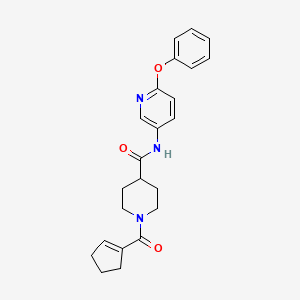 molecular formula C23H25N3O3 B5219901 1-(1-cyclopenten-1-ylcarbonyl)-N-(6-phenoxy-3-pyridinyl)-4-piperidinecarboxamide 