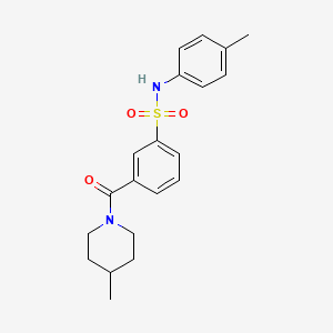molecular formula C20H24N2O3S B5219915 N-(4-methylphenyl)-3-[(4-methyl-1-piperidinyl)carbonyl]benzenesulfonamide 