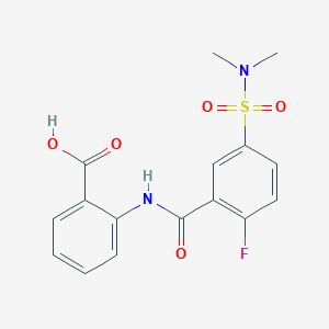 molecular formula C16H15FN2O5S B5219936 2-({5-[(dimethylamino)sulfonyl]-2-fluorobenzoyl}amino)benzoic acid 