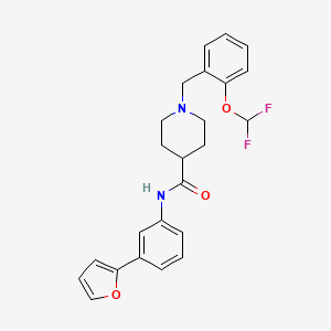 molecular formula C24H24F2N2O3 B5219950 1-[2-(difluoromethoxy)benzyl]-N-[3-(2-furyl)phenyl]-4-piperidinecarboxamide 