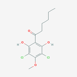 molecular formula C13H16Cl2O4 B521997 1-((3,5-Dichloro)-2,6-dihydroxy-4-methoxyphenyl)-1-hexanone CAS No. 111050-72-7