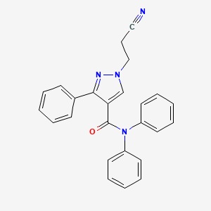 molecular formula C25H20N4O B5219970 1-(2-cyanoethyl)-N,N,3-triphenyl-1H-pyrazole-4-carboxamide 