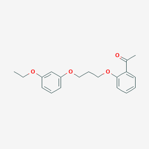 molecular formula C19H22O4 B5219982 1-{2-[3-(3-ethoxyphenoxy)propoxy]phenyl}ethanone 