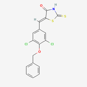 molecular formula C17H11Cl2NO2S2 B5220005 5-[4-(benzyloxy)-3,5-dichlorobenzylidene]-2-thioxo-1,3-thiazolidin-4-one 