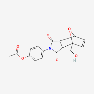4-[1-(hydroxymethyl)-3,5-dioxo-10-oxa-4-azatricyclo[5.2.1.0~2,6~]dec-8-en-4-yl]phenyl acetate