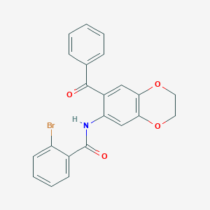 molecular formula C22H16BrNO4 B522001 2-溴-N-[7-(苯甲酰基)-2,3-二氢-1,4-苯并二氧杂环-6-基]苯甲酰胺 