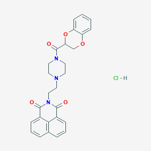 molecular formula C27H26ClN3O5 B5220013 2-{2-[4-(2,3-dihydro-1,4-benzodioxin-2-ylcarbonyl)-1-piperazinyl]ethyl}-1H-benzo[de]isoquinoline-1,3(2H)-dione hydrochloride 
