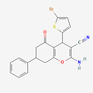 2-amino-4-(5-bromo-2-thienyl)-5-oxo-7-phenyl-5,6,7,8-tetrahydro-4H-chromene-3-carbonitrile