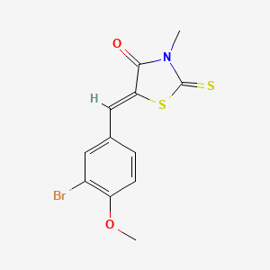 molecular formula C12H10BrNO2S2 B5220022 5-(3-bromo-4-methoxybenzylidene)-3-methyl-2-thioxo-1,3-thiazolidin-4-one 