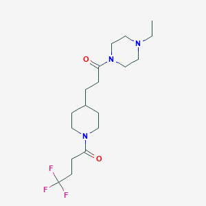 molecular formula C18H30F3N3O2 B5220037 1-ethyl-4-{3-[1-(4,4,4-trifluorobutanoyl)-4-piperidinyl]propanoyl}piperazine 