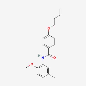 molecular formula C19H23NO3 B5220044 4-butoxy-N-(2-methoxy-5-methylphenyl)benzamide 