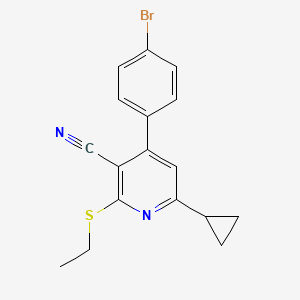 4-(4-bromophenyl)-6-cyclopropyl-2-(ethylthio)nicotinonitrile