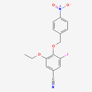 3-ethoxy-5-iodo-4-[(4-nitrobenzyl)oxy]benzonitrile