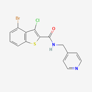 4-bromo-3-chloro-N-(4-pyridinylmethyl)-1-benzothiophene-2-carboxamide