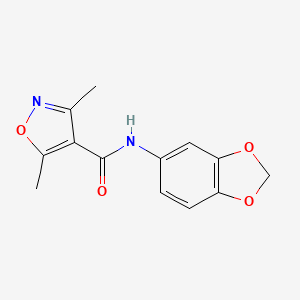 molecular formula C13H12N2O4 B5220070 N-1,3-benzodioxol-5-yl-3,5-dimethyl-4-isoxazolecarboxamide 