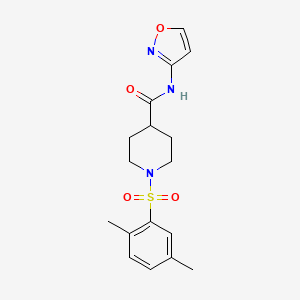 molecular formula C17H21N3O4S B5220086 1-[(2,5-dimethylphenyl)sulfonyl]-N-3-isoxazolyl-4-piperidinecarboxamide 