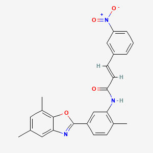N-[5-(5,7-dimethyl-1,3-benzoxazol-2-yl)-2-methylphenyl]-3-(3-nitrophenyl)acrylamide