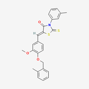 molecular formula C26H23NO3S2 B5220140 5-{3-methoxy-4-[(2-methylbenzyl)oxy]benzylidene}-3-(3-methylphenyl)-2-thioxo-1,3-thiazolidin-4-one 