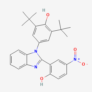 molecular formula C27H29N3O4 B5220179 2,6-di-tert-butyl-4-[2-(2-hydroxy-5-nitrophenyl)-1H-benzimidazol-1-yl]phenol 