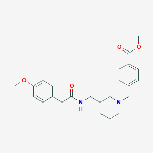molecular formula C24H30N2O4 B5220182 methyl 4-{[3-({[(4-methoxyphenyl)acetyl]amino}methyl)-1-piperidinyl]methyl}benzoate 