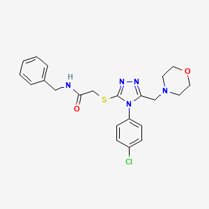 molecular formula C22H24ClN5O2S B5220206 N-benzyl-2-{[4-(4-chlorophenyl)-5-(4-morpholinylmethyl)-4H-1,2,4-triazol-3-yl]thio}acetamide 