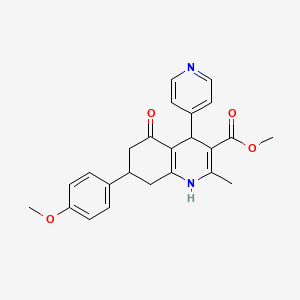molecular formula C24H24N2O4 B5220230 methyl 7-(4-methoxyphenyl)-2-methyl-5-oxo-4-(4-pyridinyl)-1,4,5,6,7,8-hexahydro-3-quinolinecarboxylate 