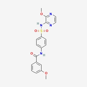 molecular formula C19H18N4O5S B5220251 3-methoxy-N-(4-{[(3-methoxy-2-pyrazinyl)amino]sulfonyl}phenyl)benzamide 