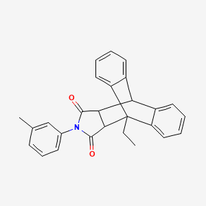 molecular formula C27H23NO2 B5220262 1-ethyl-17-(3-methylphenyl)-17-azapentacyclo[6.6.5.0~2,7~.0~9,14~.0~15,19~]nonadeca-2,4,6,9,11,13-hexaene-16,18-dione 