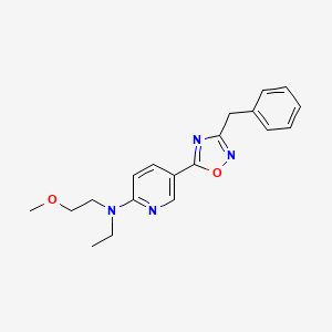 molecular formula C19H22N4O2 B5220267 5-(3-benzyl-1,2,4-oxadiazol-5-yl)-N-ethyl-N-(2-methoxyethyl)-2-pyridinamine 