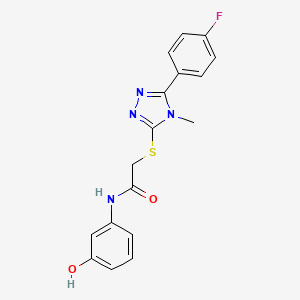 molecular formula C17H15FN4O2S B5220281 2-{[5-(4-fluorophenyl)-4-methyl-4H-1,2,4-triazol-3-yl]thio}-N-(3-hydroxyphenyl)acetamide 