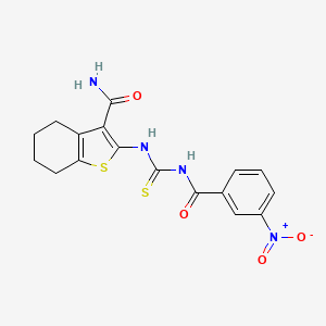 molecular formula C17H16N4O4S2 B5220298 2-({[(3-nitrobenzoyl)amino]carbonothioyl}amino)-4,5,6,7-tetrahydro-1-benzothiophene-3-carboxamide 
