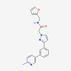 molecular formula C22H20N4O2 B5220355 N-(2-furylmethyl)-2-{3-[3-(6-methyl-3-pyridinyl)phenyl]-1H-pyrazol-1-yl}acetamide 