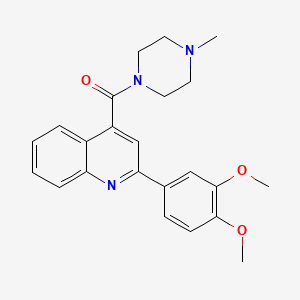 molecular formula C23H25N3O3 B5220362 2-(3,4-dimethoxyphenyl)-4-[(4-methyl-1-piperazinyl)carbonyl]quinoline 