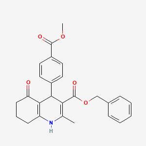 molecular formula C26H25NO5 B5220370 benzyl 4-[4-(methoxycarbonyl)phenyl]-2-methyl-5-oxo-1,4,5,6,7,8-hexahydro-3-quinolinecarboxylate 