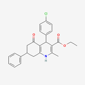 molecular formula C25H24ClNO3 B5220377 ethyl 4-(4-chlorophenyl)-2-methyl-5-oxo-7-phenyl-1,4,5,6,7,8-hexahydro-3-quinolinecarboxylate 