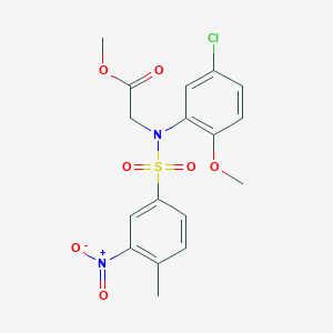 molecular formula C17H17ClN2O7S B5220384 methyl N-(5-chloro-2-methoxyphenyl)-N-[(4-methyl-3-nitrophenyl)sulfonyl]glycinate CAS No. 4314-08-3