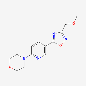 molecular formula C13H16N4O3 B5220396 4-{5-[3-(methoxymethyl)-1,2,4-oxadiazol-5-yl]-2-pyridinyl}morpholine 