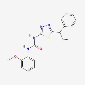 molecular formula C19H20N4O2S B5220406 N-(2-methoxyphenyl)-N'-[5-(1-phenylpropyl)-1,3,4-thiadiazol-2-yl]urea 
