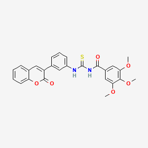 molecular formula C26H22N2O6S B5220409 3,4,5-trimethoxy-N-({[3-(2-oxo-2H-chromen-3-yl)phenyl]amino}carbonothioyl)benzamide 