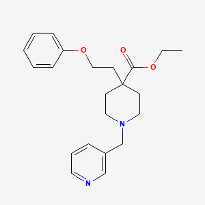 molecular formula C22H28N2O3 B5220414 ethyl 4-(2-phenoxyethyl)-1-(3-pyridinylmethyl)-4-piperidinecarboxylate 