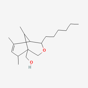 molecular formula C18H32O2 B5220424 (4-hexyl-6,8,9-trimethyl-3-oxabicyclo[3.3.1]non-6-en-1-yl)methanol 
